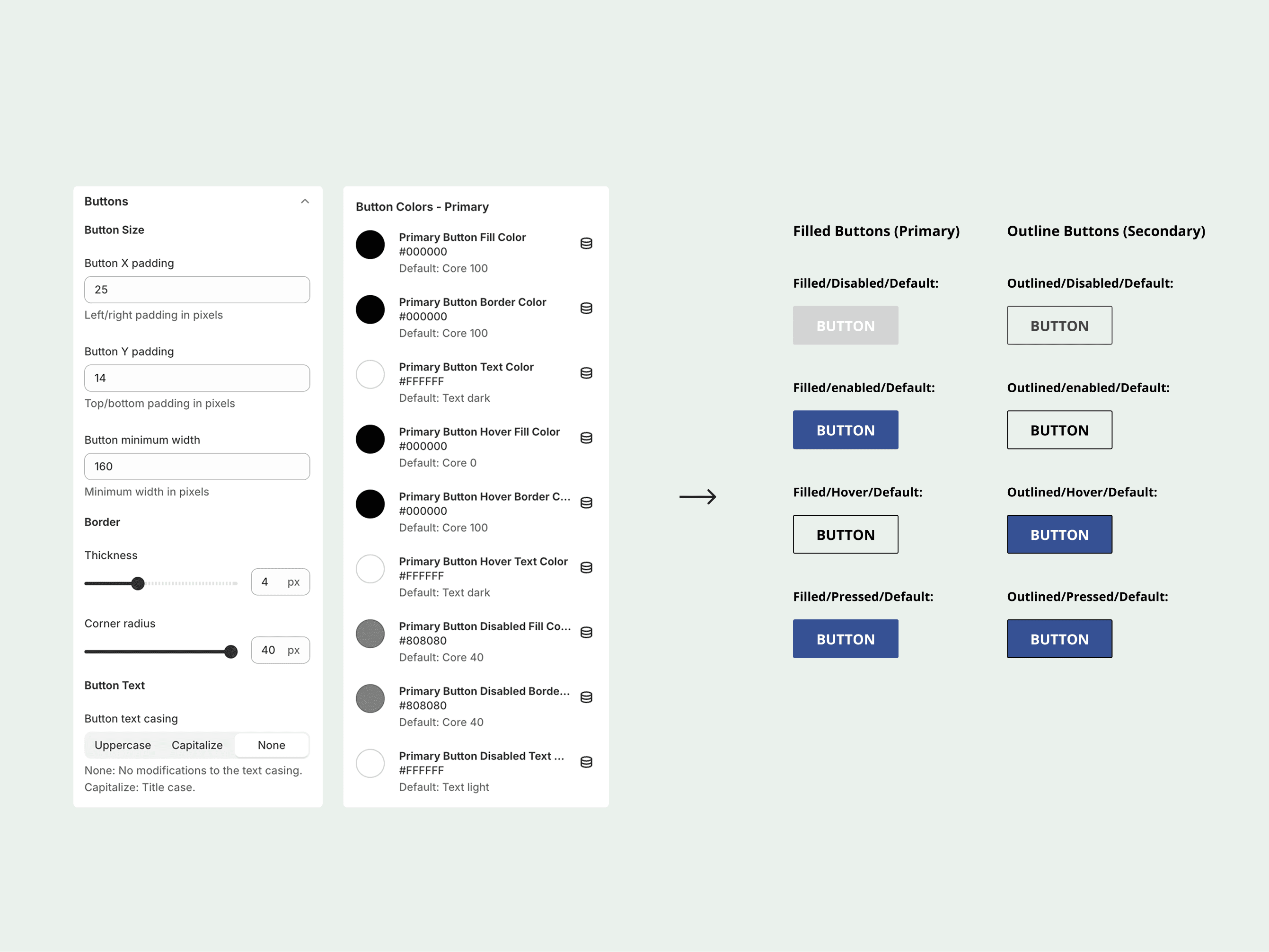 Shopify theme visual configuration settings